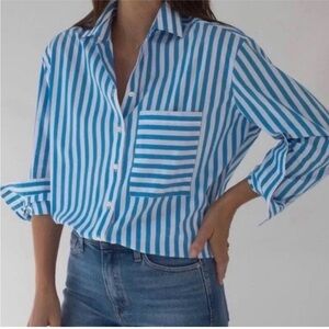 AYR The Deep End Blue Striped Women's Shirt